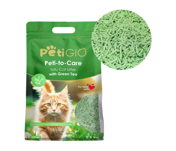 PetiGIO PETI-261 żwirek do kuwety TOFU 2,5 kg zielona herbata - 1581003 - zdjęcie